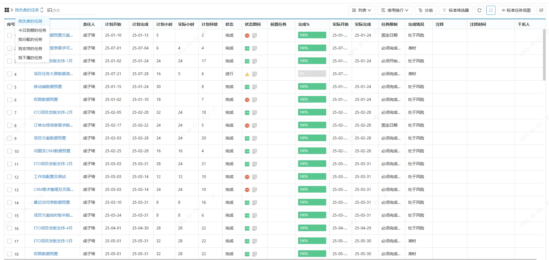 Project resource management